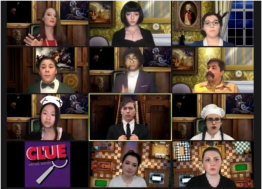 Pictured above: the cast of Clue! in their second performance on December 10th, 2020 (