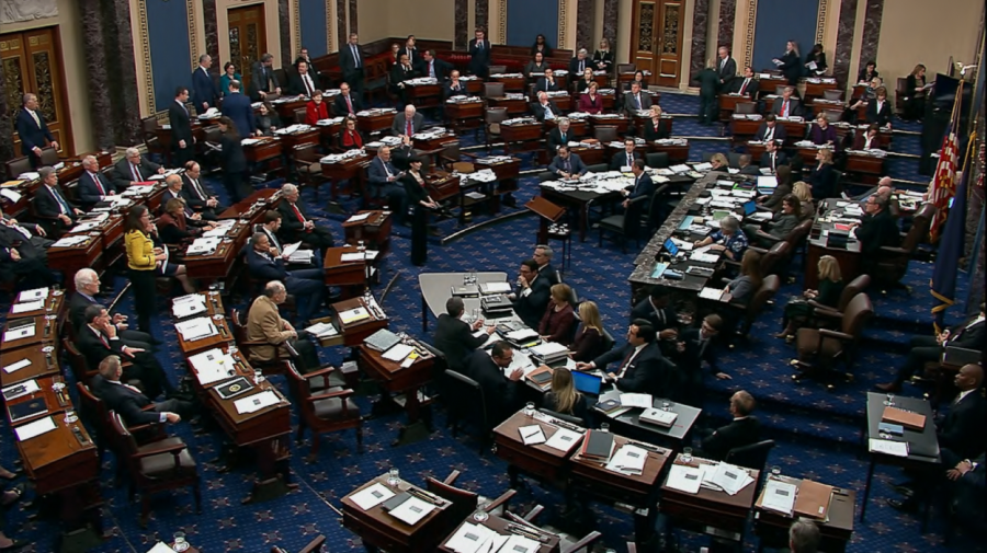 The Senate Chamber during the impeachment trial of Donald Trump.