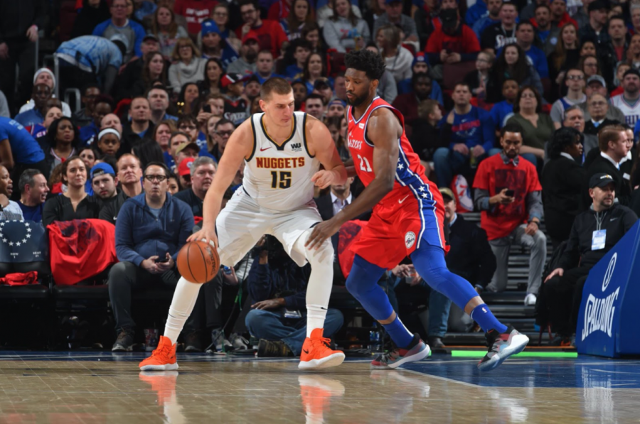 Pictured are the two current front runners for the NBA’s KIA MVP award, Nikola Jokić (left) and Joel Embiid (right) (photo courtesy of Bleacher Report).
