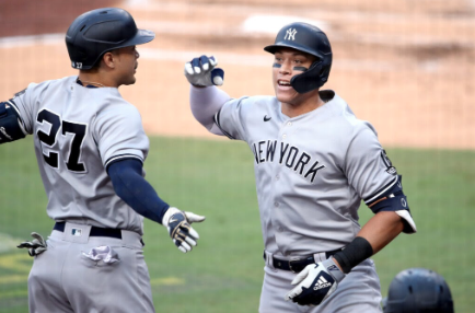 Stanton and Judge on the field, creds: The Athletic