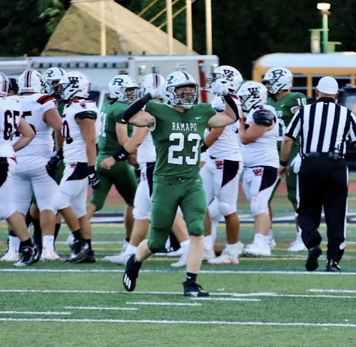 Pictured is linebacker Dylan Snee after a defensive stop against West Essex.