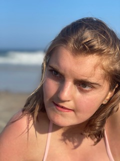 Kaiya Barber at the beach while on vacation with her family 