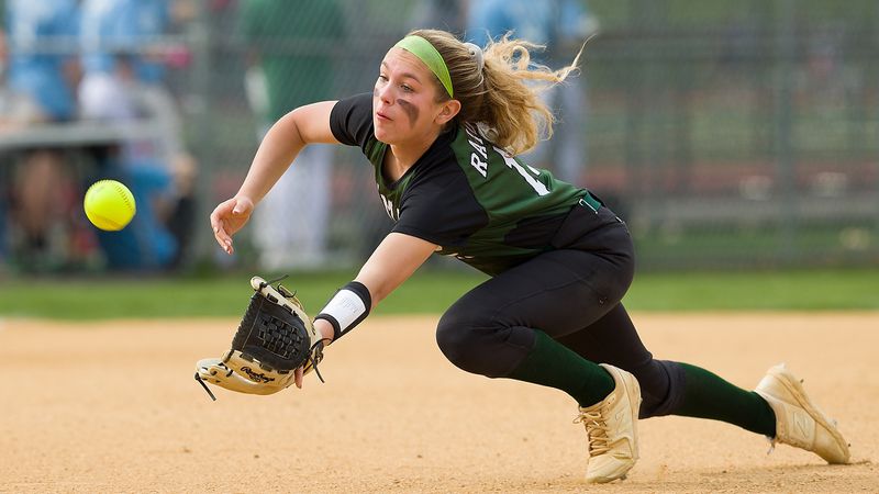 Pictured is Ramapo softball player Savannah Ring showing her grit and determination on the field