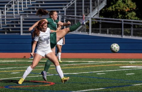 Megan Twomey playing in one of her league games for the Varsity Ramapo Girls Soccer Team.