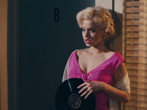 Ana de Armas is pictured playing Marilyn Monroe in the film Blonde