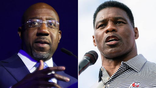 Senator Raphael Warnock (left) and Herschel Walker (right) to participate in the Georgia runoff election. Photo 