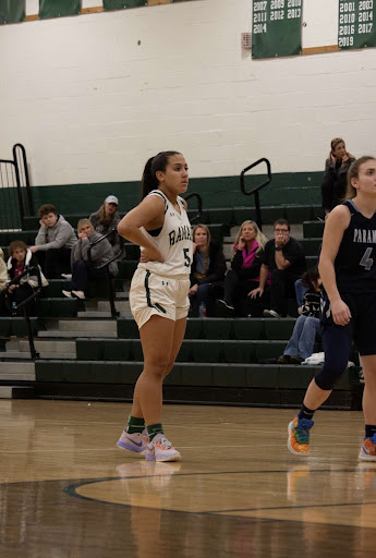 Alexa Lora mid game playing Paramus during her senior year season.