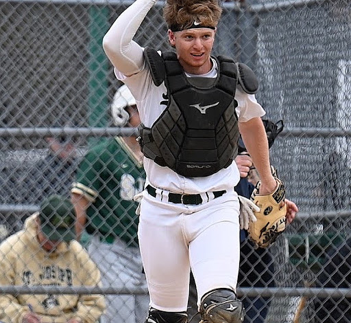 Cooper Poggioli in catcher's uniform. Photo Source: Mrs. Whooley
