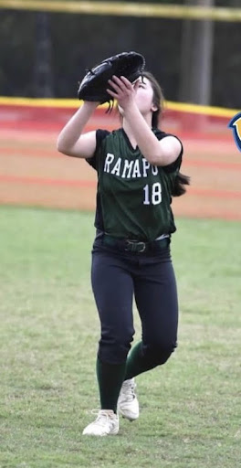 Amy Psota playing center-field for the Ramapo Softball Team. Photo courtesy of Amy Psota
