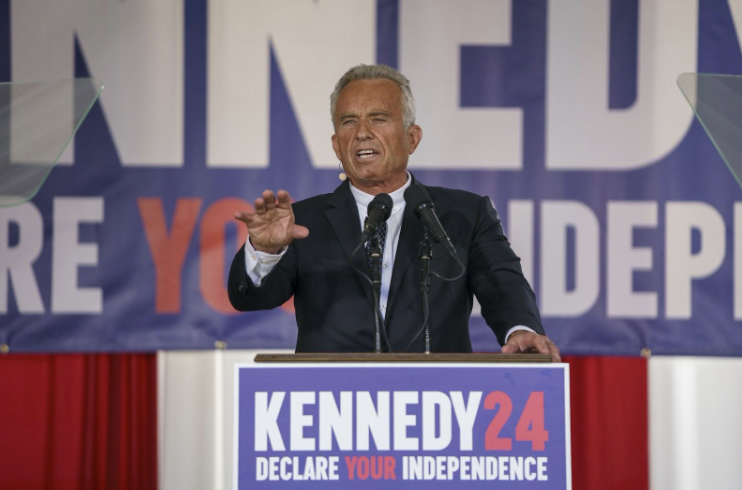 Presidential candidate Robert F. Kennedy Jr. speaking at a news conference in Philadelphia on October 9, 2024