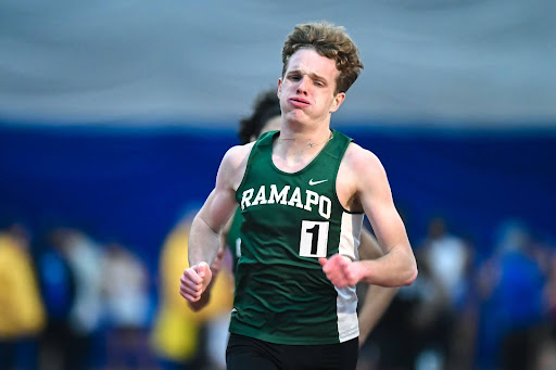 Ryan Welch finishes in first place in the Group 3 boys 800-meter run at the North Jersey, Section 1, Group 2 & 3 Championships at Bennett Center in Toms River on Friday, February 3, 2023. 