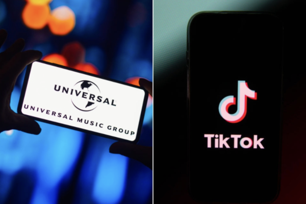 The UMG and TikTok logos