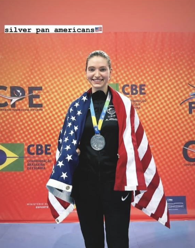 Maddie Engleman-Sanz with a silver medal at the Pan American Championship in Rio, 2024
