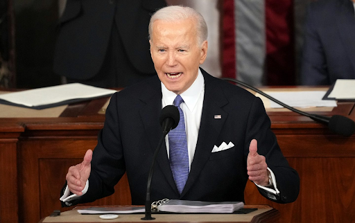 President Biden delivering the State of the Union Address 
