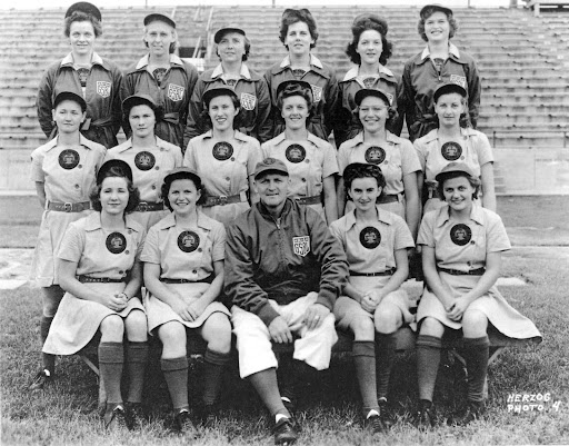 The Rockford Peaches, the team a part of the AAGPBL, portrayed in the film A League of Their Own (Baseball Hall of Fame)