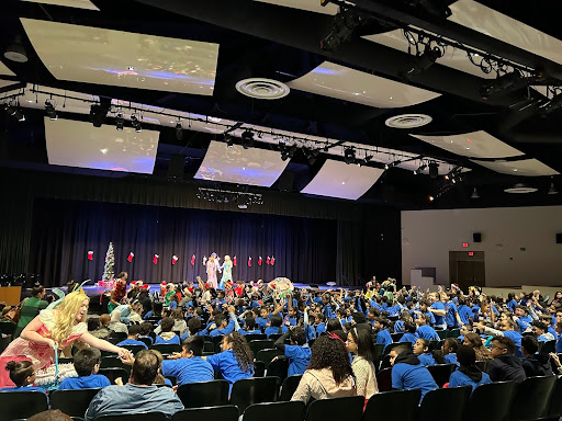 All of the Roberto Clemete students gathered in Ramapo’s auditorium for the annual play. Source: Lucy Balaam
