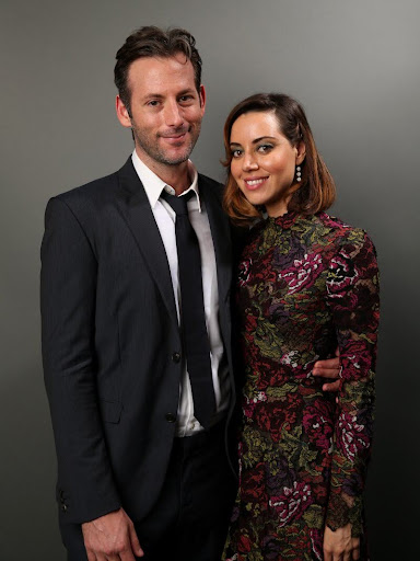 Jeff Baena and his wife, Aubrey, posing for a portrait during Sundance NEXT FEST in Los Angeles on Aug, 8, 2014. (NPR)
