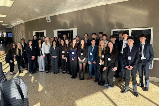 Ramapo’s Model UN students at the 2025 AMUN conference at Bergen County Academies High School. (Photo Source: Mr. Verdon)