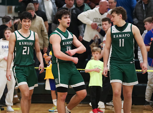 Ramapo celebrates after defeating Northern Highlands in the boy's basketball NJSIAA North 1 Group 3 Sectional Final (NJ.com)