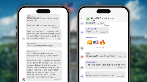 Text screenshots from the Houthi PC small group (news.sky.com)
