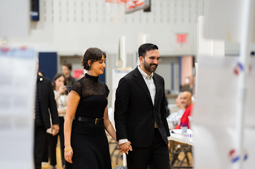 Zohran Mamdani and his wife Rama Duwaji on election day 
(New York Times)