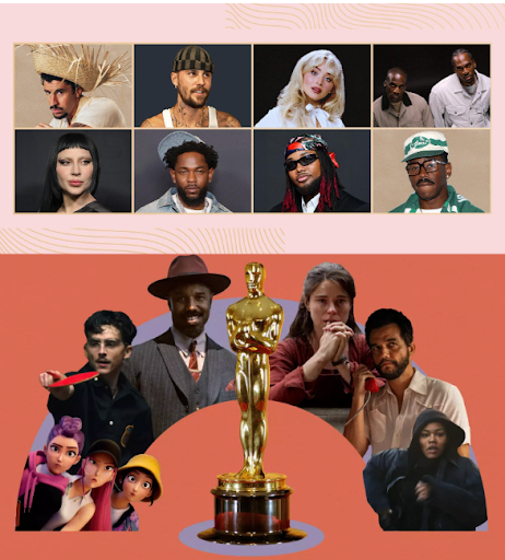 Grammy nominees (Grammy) and Oscar nominees (LA Times) 
